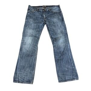 Silver Jeans Nash Men's 38x34 Straight Medium Wash Distressed Cowboy Denim Y2K‎